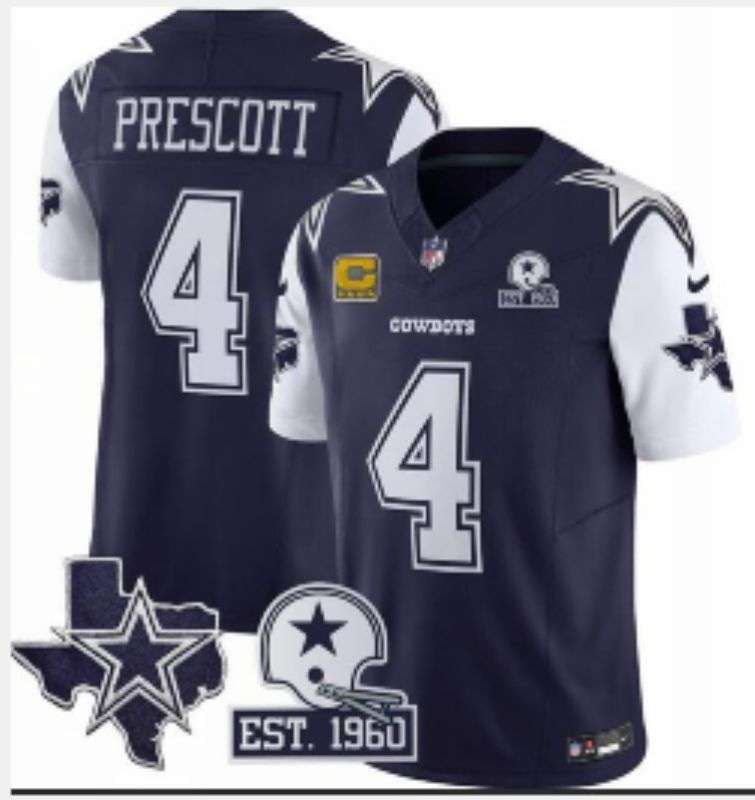 Men 2026 Dallas Cowboys #4 Prescott Blue 6th generations Nike Limited NFL Jersey style 02